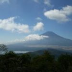 山梨県山中湖畔と富士山